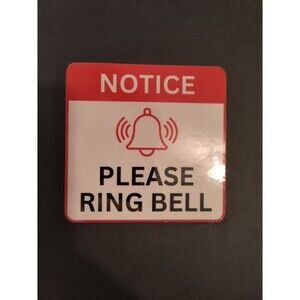 Please Ring Bell Notice Sticker Sign Waterproof Vinyl Decal (2 Pack)